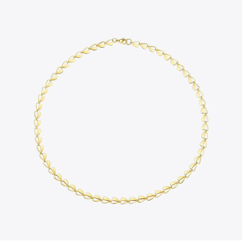 ENFASHION Hollow Heart Choker Necklace Women Gold Color Stainless Steel Cute Necklace Fashion Femme Jewelry Dropshipping P193054
