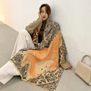 Luxury Winter Cashmere Scarf Women 2022 Design Warm Pashmina Blanket Horse Scarves Female Shawl Wraps Thick Foulard Bufanda
