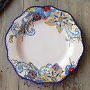 1Pcs Bohemian Style Hand-painted Ceramic Plate Delicate Flower Tableware Western Steak Salad Dessert Cake Sushi Decorative Plate