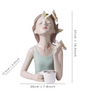 Figuras de hadas y mariposas ARTLOVIN, figuritas de niña, estatuas de mesa de resina, personajes creativos con bandeja de Metal dorado, decoración artesanal para el hogar