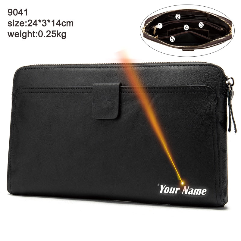 WESTAL Men's Wallet Genuine Leather Clutch Bag Men's Purse Leather Wallet for Credit Card Phone Wallets for Passport Coin Purses