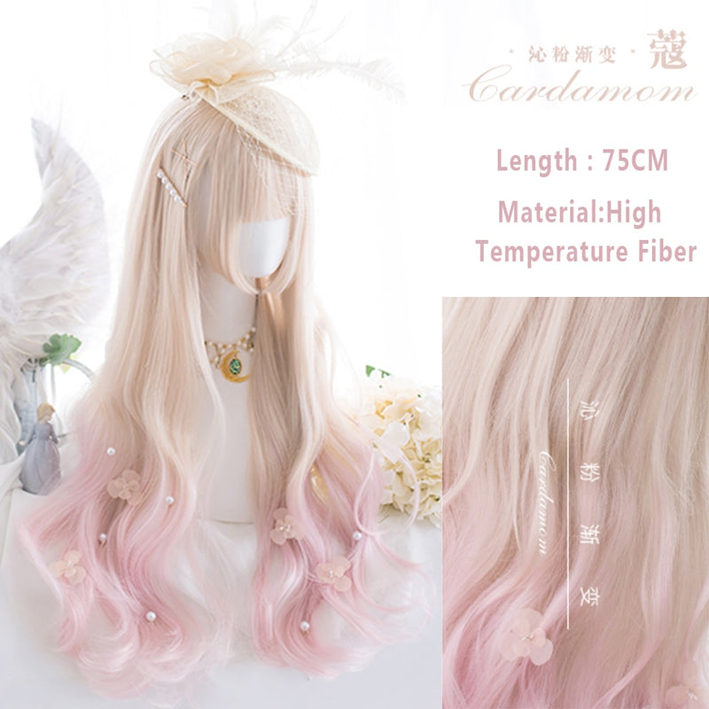 SHANGKE Synthetic Red Black Blonde White Lolita Wigs For Women Long Straight Wig With Bangs Genshin Impact Cosplay Wig