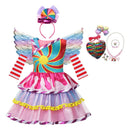 2022 New Fashion Baby Girl Candy Dress Kids Halloween Party Costume Colorful Ball Gown 2-12 Year Children Clothing