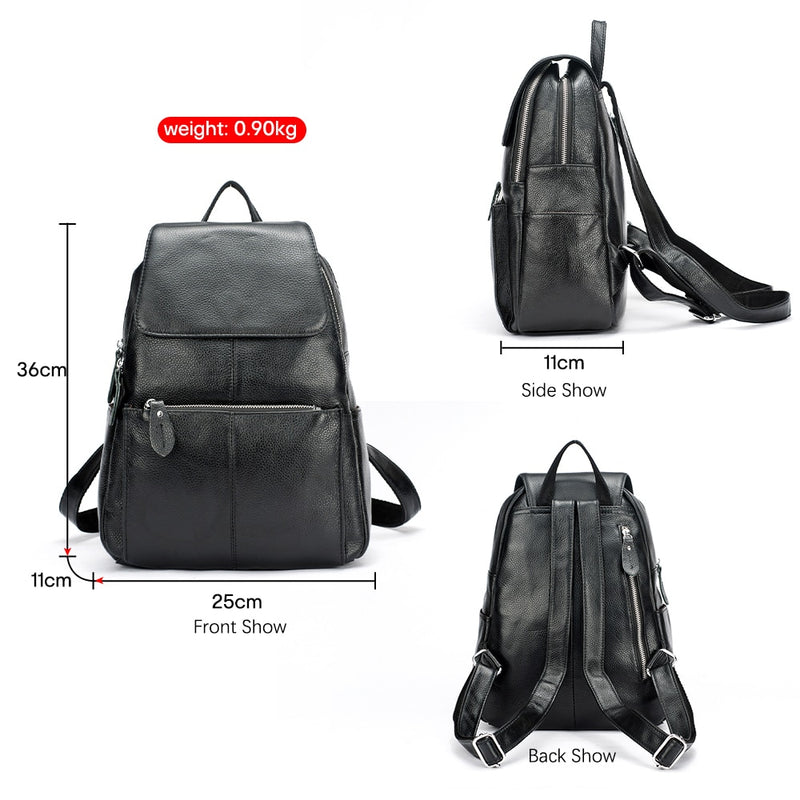 Zency Mode Weich Echtes Leder Große Frauen Rucksack Hohe Qualität A+ Damen Täglich Casual Reisetasche Rucksack Schultasche Buch