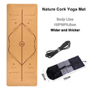 Jusenda, esterilla de Yoga TPE de corcho Natural de 5mm, esterillas de Fitness de 183x61cm, almohadilla de Pilates para gimnasio, esterilla deportiva para ejercicio de entrenamiento con línea corporal de posición