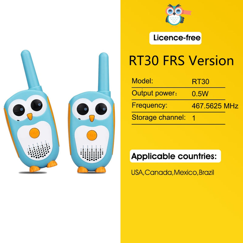 Retevis RT30 Walkie Talkie Kids 2pc Cartoon Owl Children&