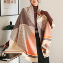 Luxury Horse Print Scarf Women Cashmere Winter Warm Scarves Brand Pashmina Shawls Lady Wraps Bufanda Thick Bandana