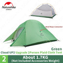 Naturehike Cloud Up Outdoor Campingzelt Ultraleicht 1 2 3 Mann 20D Silica Gel Single Double Persons Zelt Wandern mit gratis Matte