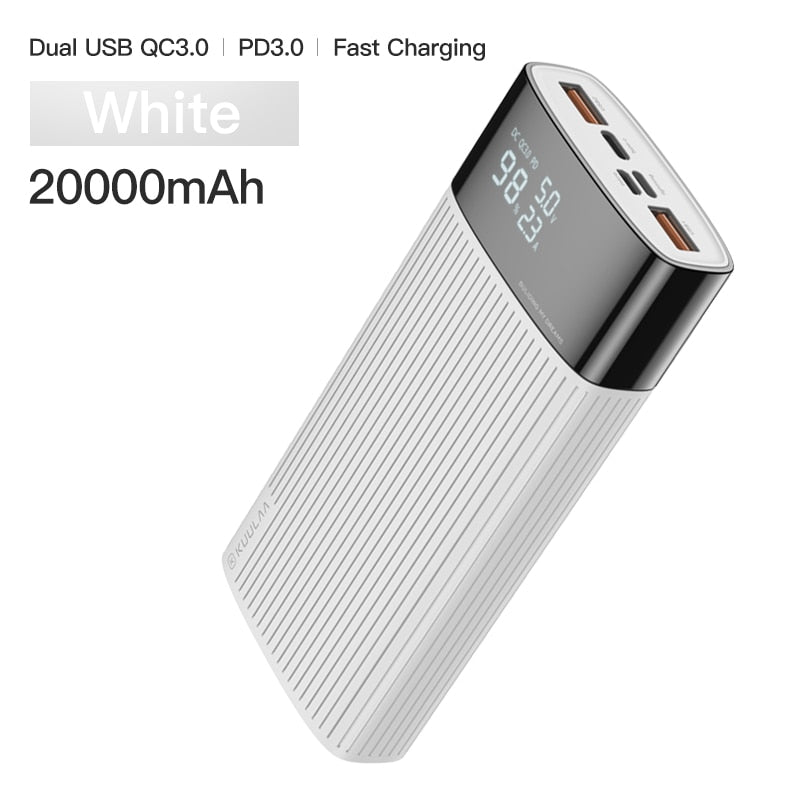 KUULAA Power Bank 20000mAh QC PD 3.0 PoverBank Fast Charging PowerBank 20000 mAh USB External Battery Charger For iPhone 14 13