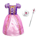 Girls Rapunzel Dress Kids Summer Tangled Fancy Princess Costume Children Disguise Birthday Carnival Halloween Party Clothes 2-8T