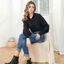 Deeptown Lantern Sleeves Vintage Camisas Mujer Elegante Blusa blanca para mujer con mangas exuberantes 2022 Moda Button Up Shirt Black