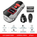 Waterproof Bicycle Light USB Charging Bike Front Light Flashlight Handlebar Cycling Head Light w/ Horn Speed Meter LCD Screen