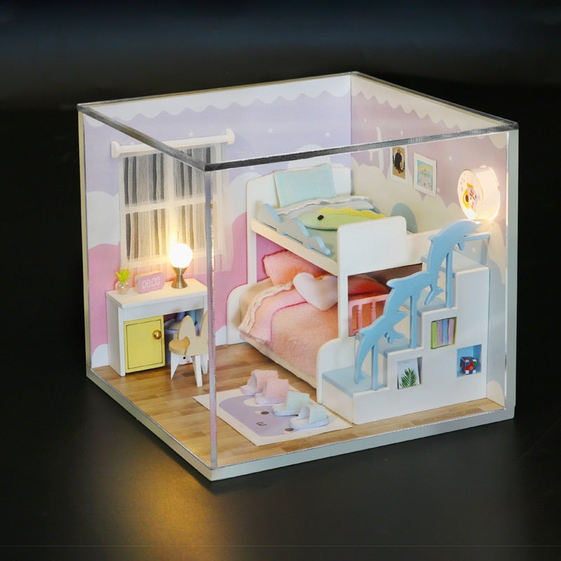 CuteBee Miniatur Furniture for Dolls House Accessories Mini House Toy Hous DIY Dollhouse Kit Gift for Girls Friend Children