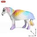 Oenux Classic Mythical Rainbow Pegasus Simulation Animal Original Fairy Tale Fly Horse Action Figures Model PVC Educational Toys
