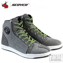 SCOYCO Motorcycle Boots Men Casual Shoes Microfiber Leather Moto Motocross Riding Boots 4 Seasons Motorbike Shoes Riding Shoes