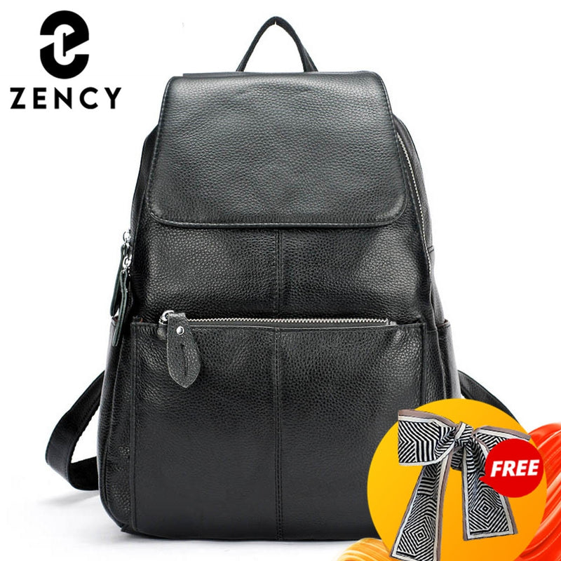 Zency Mode Weich Echtes Leder Große Frauen Rucksack Hohe Qualität A+ Damen Täglich Casual Reisetasche Rucksack Schultasche Buch