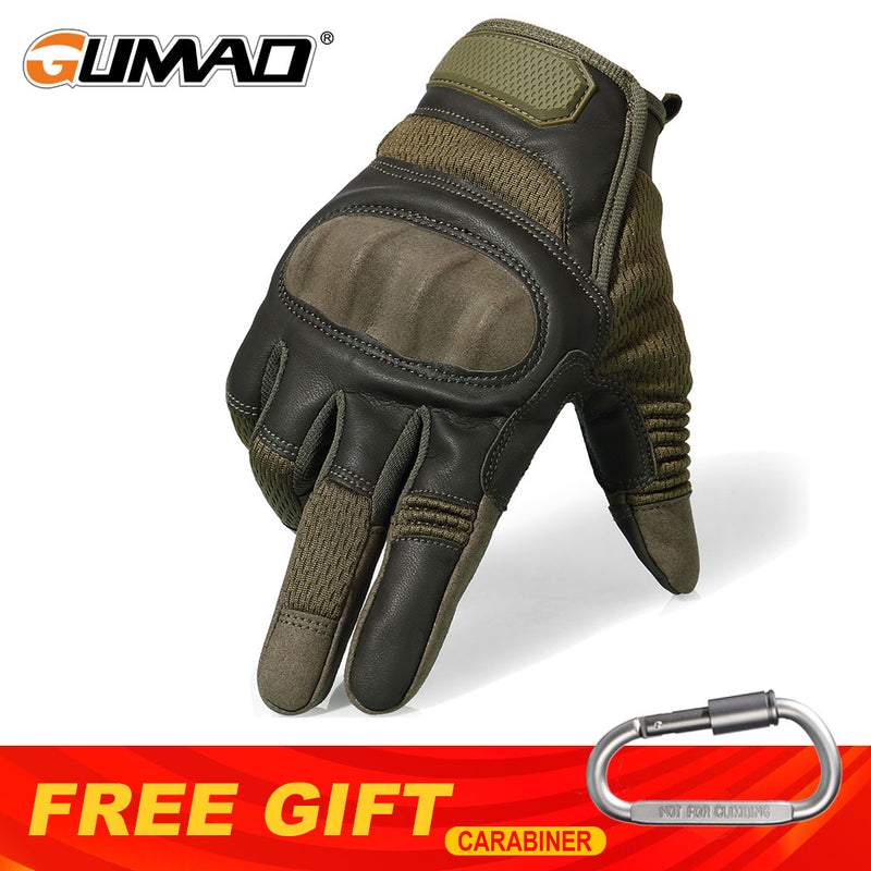 PU Leather Tactical Gloves Touch Screen Hard Shell Full Finger Glove Army Military Combat Airsoft Driving Bicycle Mittens Men