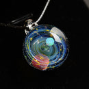 BOEYCJR Unique Opal Stone Universe Glass Planets Pendant Necklace Galaxy Rope Chain Solar System Necklace for Women Gift