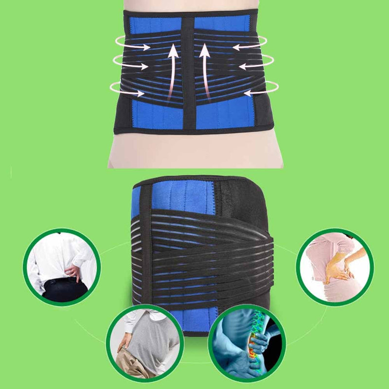 Tcare Lumbar Back Brace Support Belt - Banda de masaje para aliviar el dolor de espalda baja para hernia de disco, ciática y escoliosis para unisex
