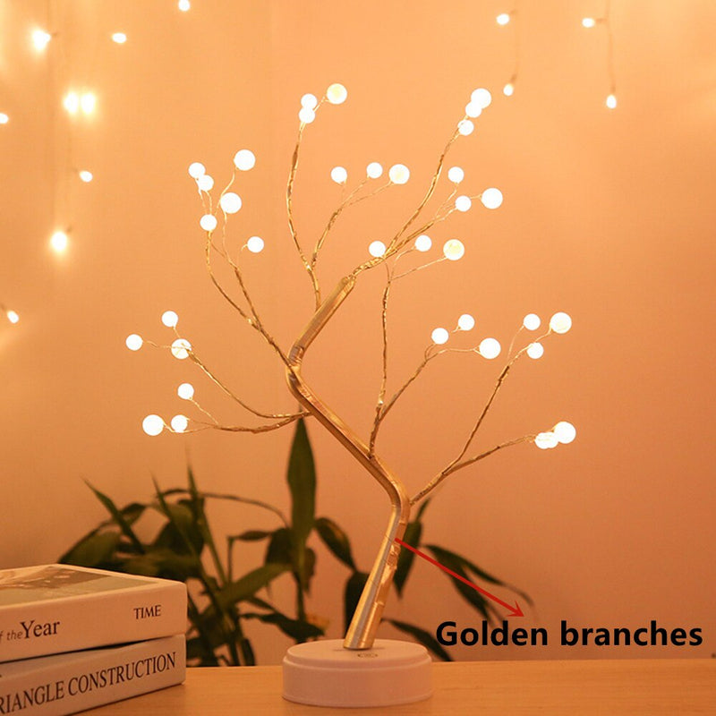 LED Copper Wire Night Light Tree Fairy Lights Home Decoration Night Lamp For Bedroom Bedside Table Lamp USB And Battery Operated