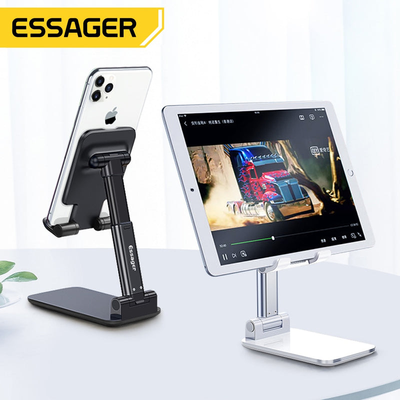 Essager Desk Mobile Phone Holder For iPhone 12 Pro iPad Adjustable Metal Desktop Tablet Holder Universal Table Cell Phone Stand