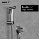 Awolf Rose Gold Hygienic Shower Head Handheld Toilet Bidet Sprayer Set Stainless Steel Shattaf Brass Valve Anal Shower AP2102