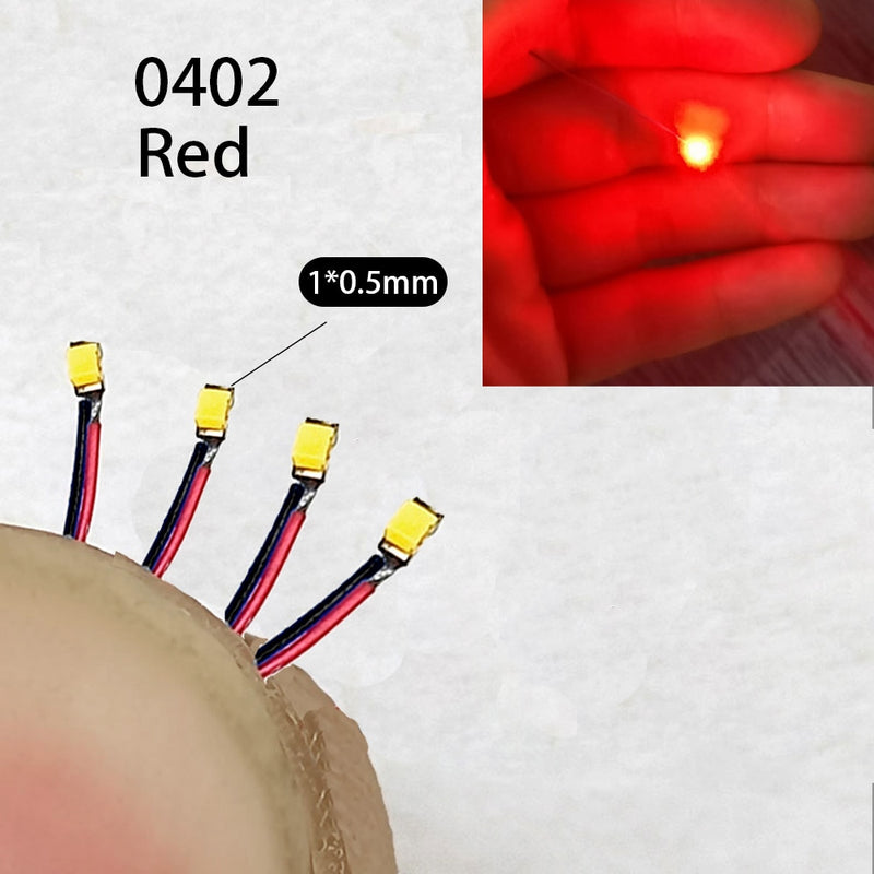 40Pcs/Lot 0402 0603 0805 1206 Led SMD Wire For Model Train HO N OO Scale Red Black Line Pre-soldered Micro Litz Diorama Railway