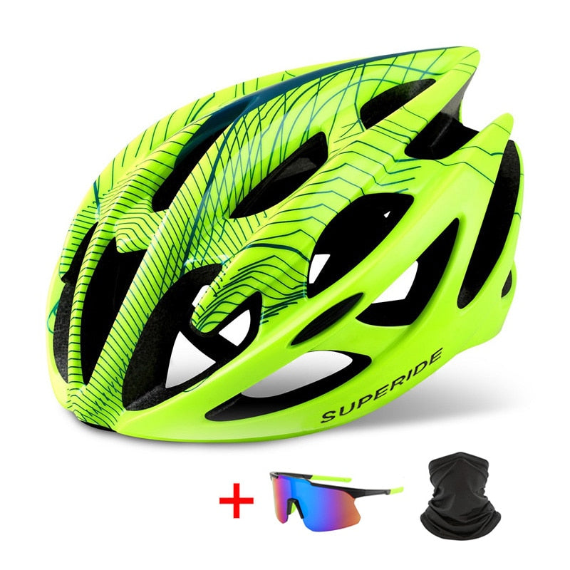 SUPERIDE al aire libre bicicleta de carretera bicicleta de montaña casco con luz trasera ultraligero DH MTB bicicleta casco deportes montar ciclismo casco