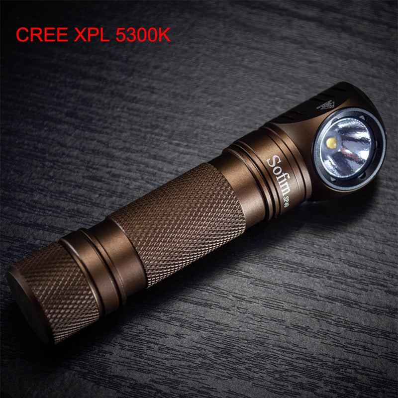 Sofirn SP40 LED Headlamp Cree XPL 1200lm 18650 USB Rechargeable Headlight 18350 Flashlight with Power Indicator Magnet Tail