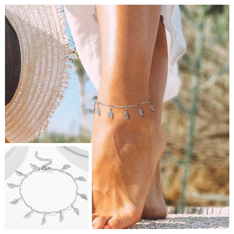 Snake Chain Anklet for Women Girls Adjustable Summer Beach Chain Anklet Bracelet Mother&