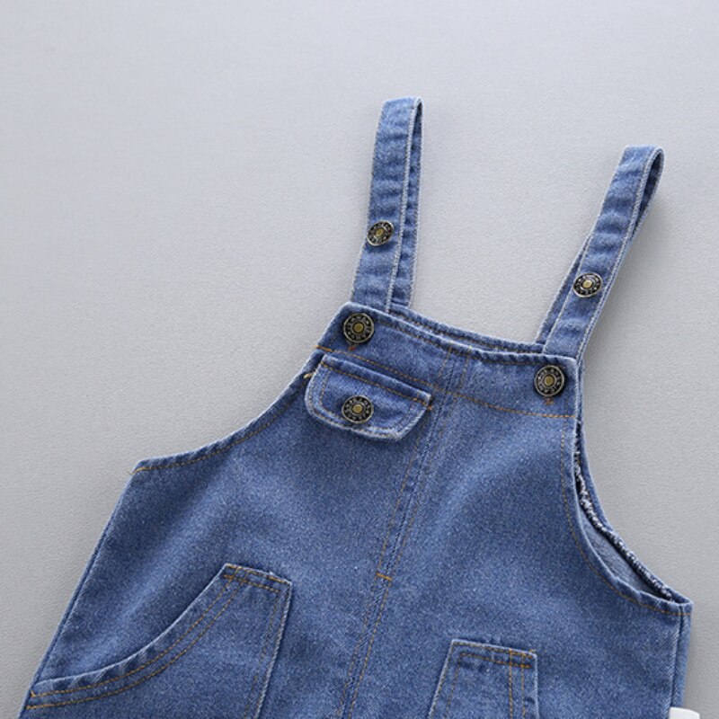 Summer Children Costume Kids Little Girls Overalls Boys Jeans Cotton Denim Baby Clothes Jumpsuit Casual Loose Rompers Dungarees