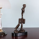 Famoso Bruno Catalano, estatua de viajero de bronce, escultura abstracta de viaje para hombre, figurita masculina, arte coleccionable, decoración del hogar
