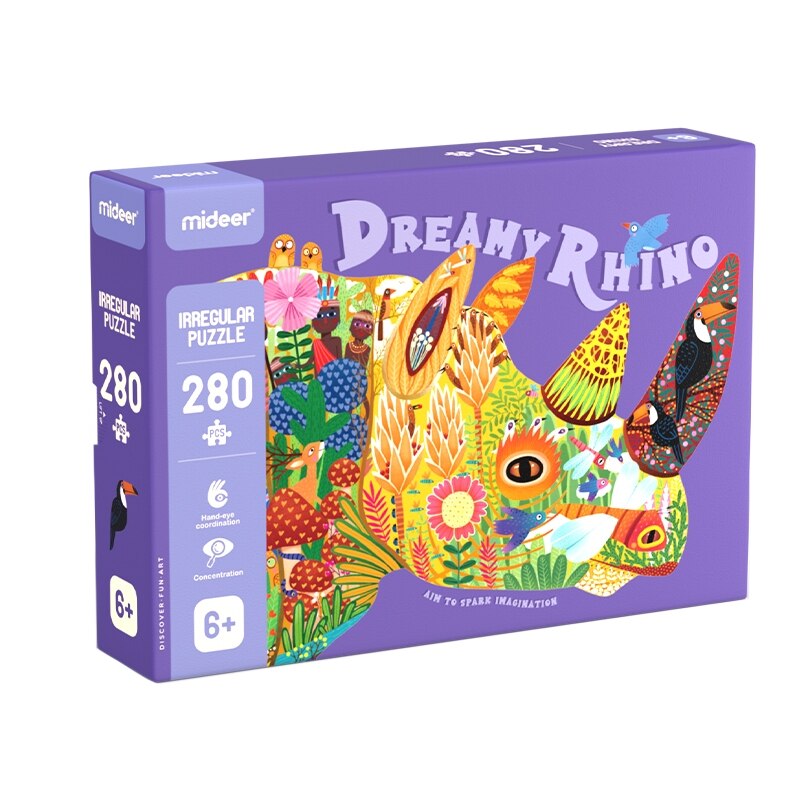 Mideer 280 Uds rompecabezas Montessori juguetes para niños 3-6Y papel educativo elefante antiestrés rompecabezas Animal juegos creativos