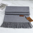 2022 Winter Cashmere Scarf Women Thick Warm Pashmina Shawls Wraps Solid Color Tassel Lady Blanket Echarpe Bufanda Hijab