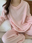 Winter Pajamas Sets For Women Sleepwear Homes Clothing Pajama Home Wear Womens Pyjamas Set Velvet Pants Nightwear Thick Warm