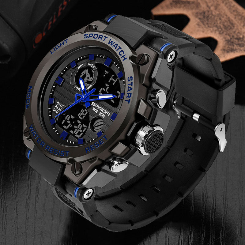 SANDA Marke Armbanduhr Herrenuhr Militärarmee Sport Stil Armbanduhr Dual Display Herrenuhr für Herren Uhr wasserdicht Stunden