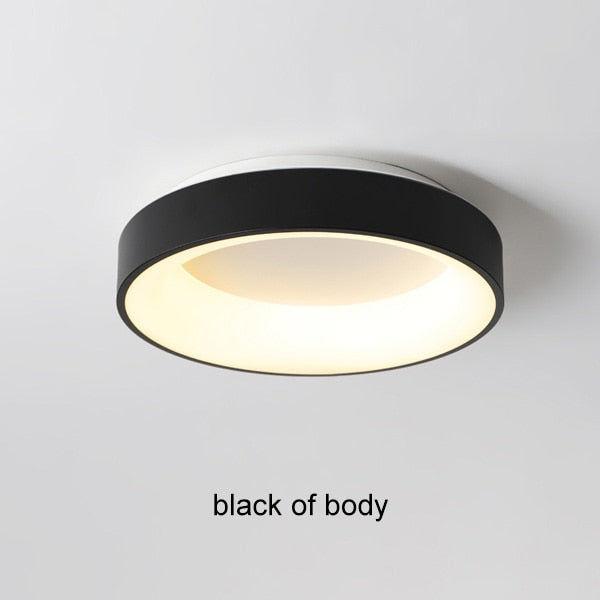 Modern Led Ceiling Lights Fixtures Bedroom Circle Luces Living Room Black Chandeliers Lamp with Remote Control Study Decoration