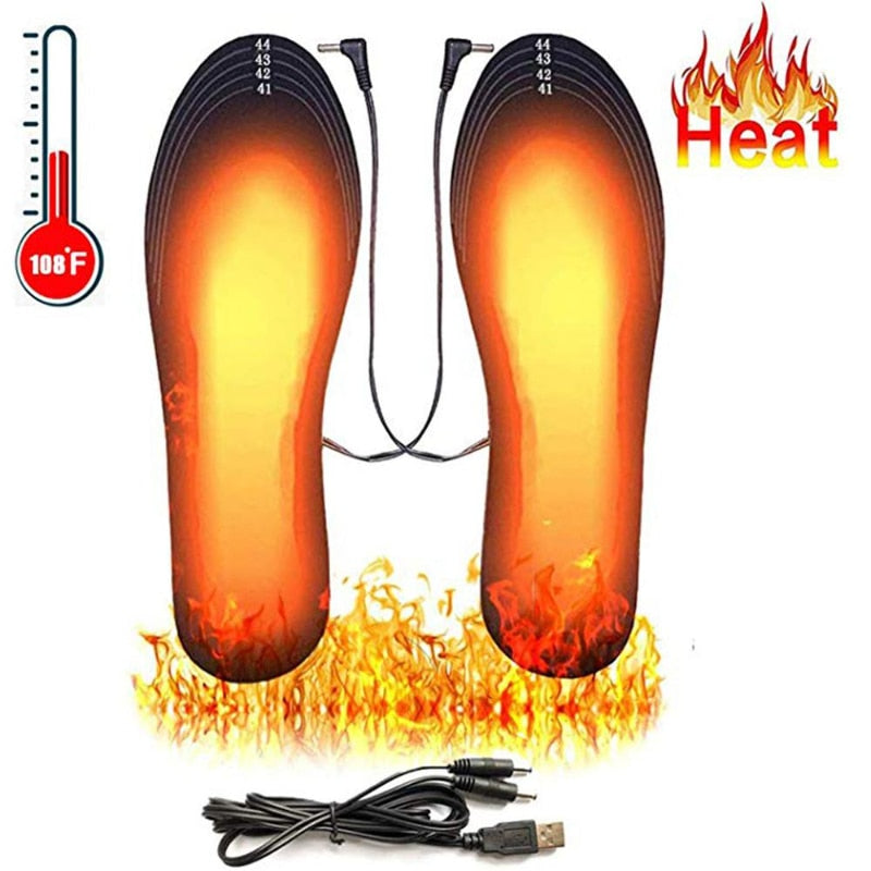 USB Heated Shoe Insoles Feet Warm Sock Pad Mat Electrically Heating Insoles Washable Warm Thermal Insoles Unisex