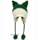 BomHCS Cute Fox Ears Beanie Winter Warm 100% Gorro de punto hecho a mano