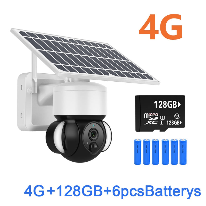 SHIWOJIA Solarkamera 4G SIM /Wifi Outdoor Wireless Cctv Cloud H265 Solar Power Garden Lights Security Surveillance Battery Cam