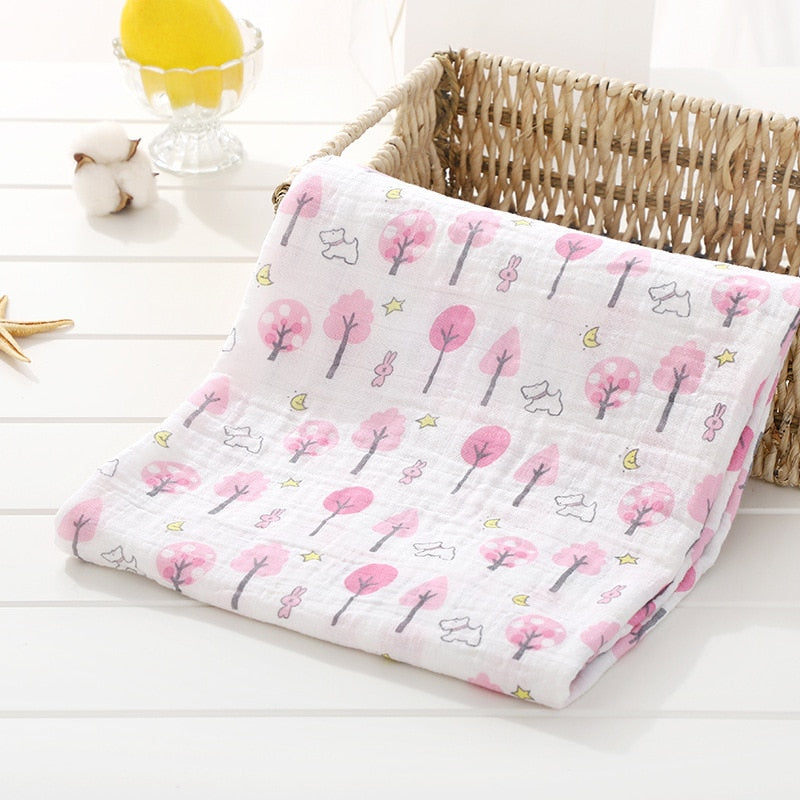 120cm*110cm 2 Layer Muslin Blanket Gauze Bamboo Baby Swaddle Blankets Newborn Baby Muslin Battaniye