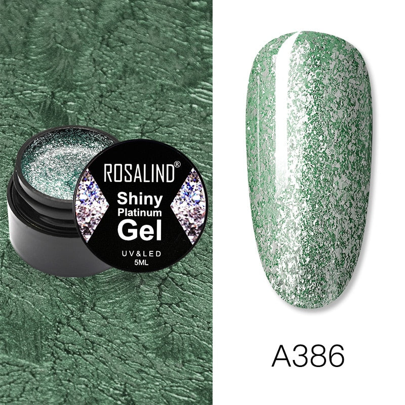 ROSALIND Gel Nail Polish Set Shiny Platinum Nails Art For Manicure Nail Gel Lak UV Colors Top Base Coat Primer Hybrid Varnishes