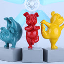 Lovely Yoga French Bulldog Statue Resin Figurines Nordic Creative Cartoon Animals Sculpture Children&
