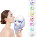 Mascarilla Facial con luz Led de 7 colores con rejuvenecimiento de la piel del cuello, tratamiento de belleza antiarrugas para el acné, Spa de fotones coreano para el hogar