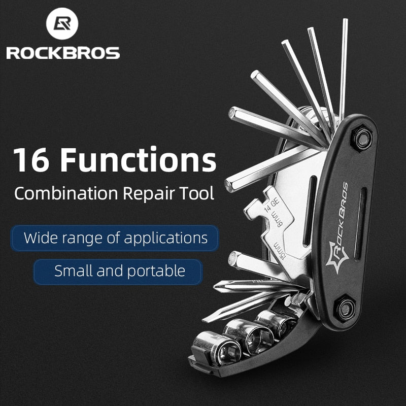 ROCKBROS 16-in-1-Multifunktions-Fahrrad-Reparatur-Werkzeug-Set, Sechskant-Speichen-Schraubendreher-Werkzeug, MTB, Mountainbike, Fahrrad-Reparatur-Werkzeug