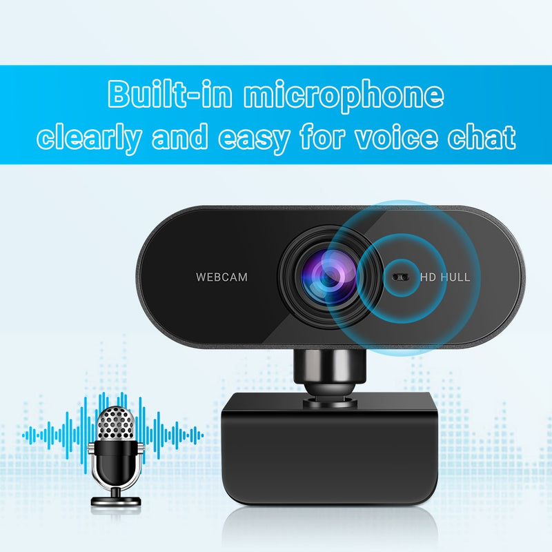 WSDCAM HD 1080P Cam Webcam Computer PC Web USB Camera with Microphone Rotate Camera for Video Calling Conference Work