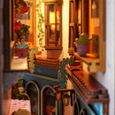 Cutebee DIY Book Nook Miniatures Shelf Insert Bookend Dollhouse Model Roombox Building Kit Wooden Bookshelf Toys Gifts 3D House