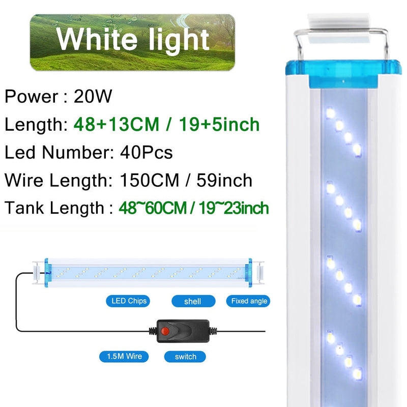 18-75 CM Super Slim LEDs Aquarium Beleuchtung Wasserpflanze Licht Erweiterbar Wasserdicht Clip auf Lampe Für Aquarium 90-260 V