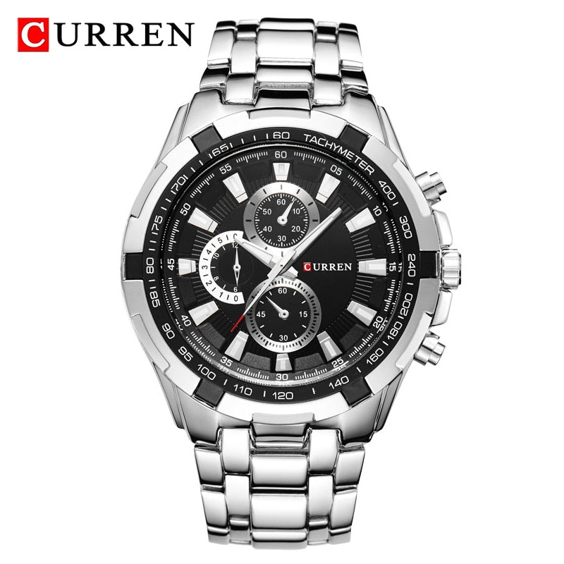 CURREN 8023 Quartz Watch Men Waterproof Sport Military Watches Mens Business Stainless Steel Wristwatch Male Clock reloj hombre