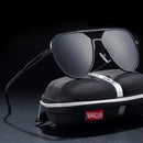 BARCUR  Oversize Aluminium Sunglasses Men Polarized Trending Styles Sun glasses Male Anti-Reflective oculos With Box Gift